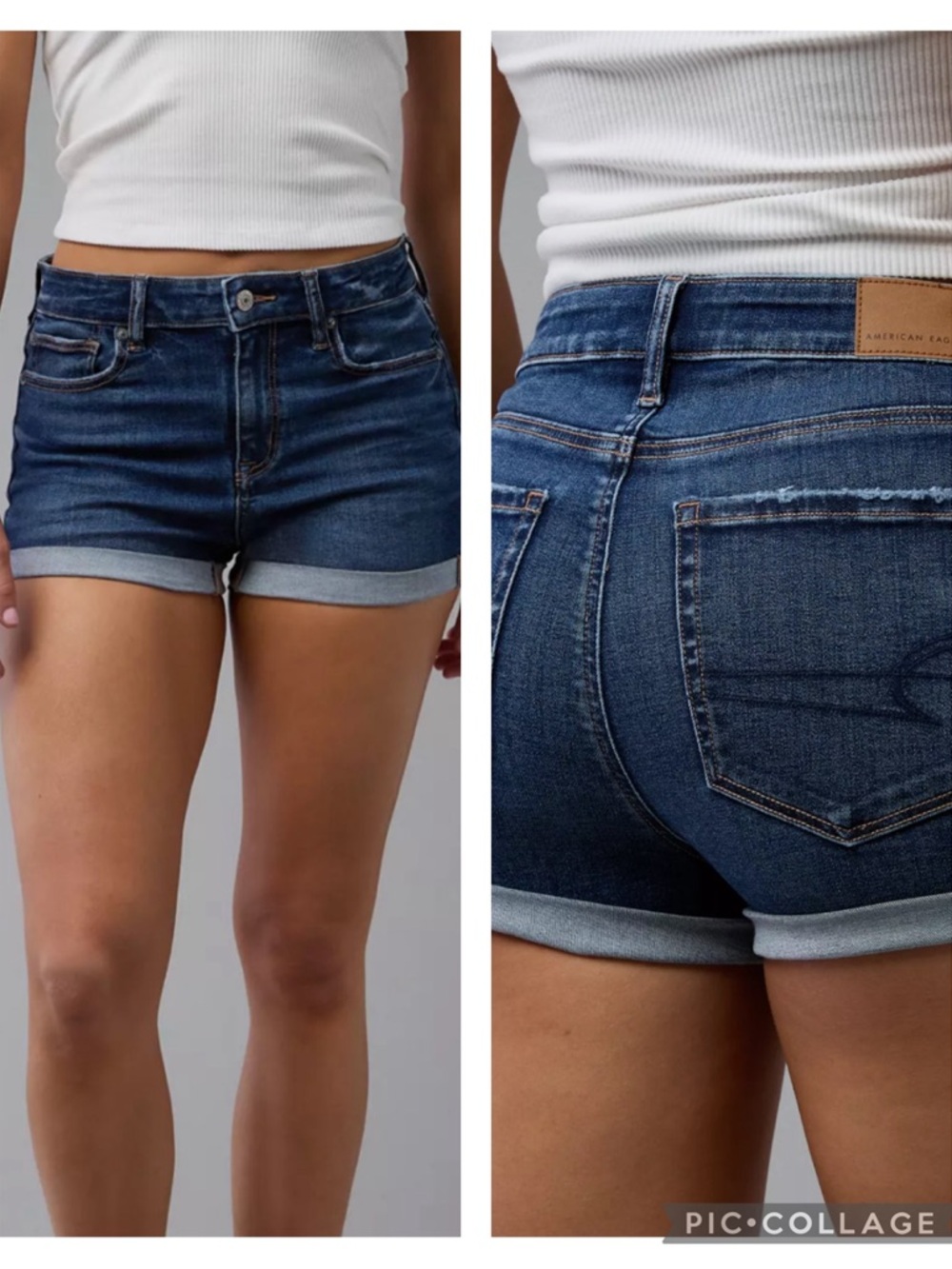 NWT American Eagle  Next Level High-Waisted Denim Short Short in Dark Indigo